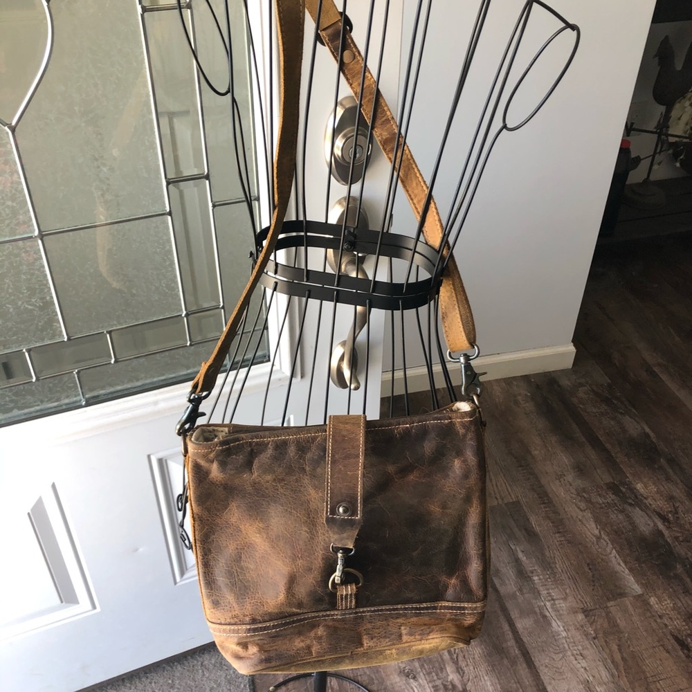 Gorgeous leather upcycled Myra bag